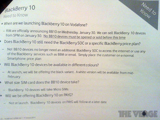 BlackBerry Z10 orders in the UK will begin on January 30 - BlackBerry Z10 headed to Vodafone UK, will be available on January 31