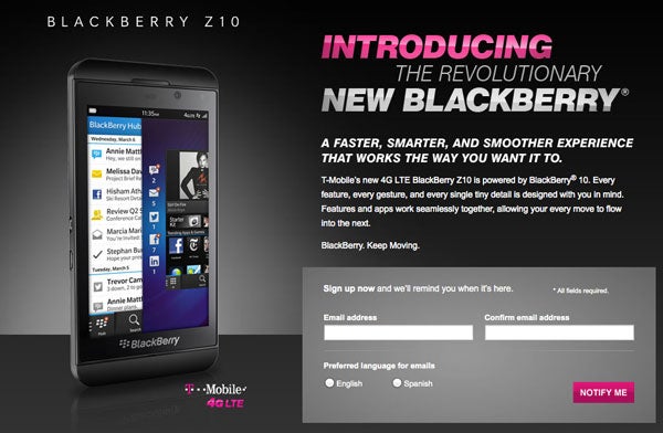 Verizon, AT&amp;T, Sprint and T-Mobile will all have a BlackBerry 10 device