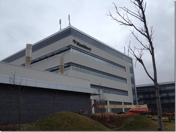 The new BlackBerry logo is up, replacing the RIM logo - No sign of RIM name on BlackBerry offices