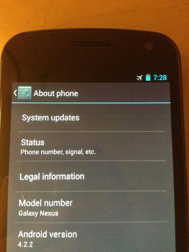 Galaxy Nexus testing Android 4.2.2, due mid-February
