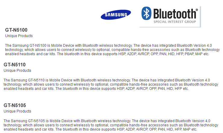 The three versions of the Samsung Galaxy Note 8.0 appeared on the Bluetooth SIG - Samsung Galaxy Note 8.0 coming to Europe in three versions?