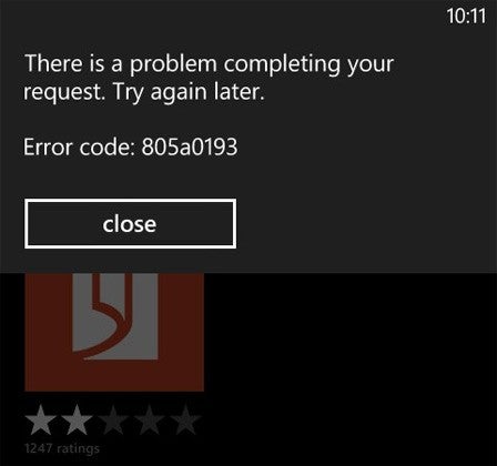 Windows Phone users get error message, can't download apps