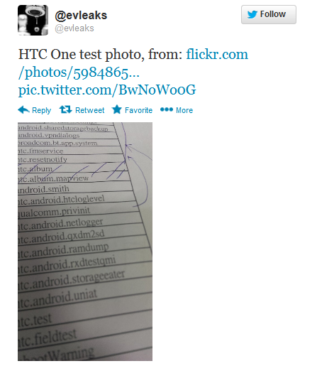 This tweet is said to show off a picture taken from the HTC One - Leaked photo from the HTC One's camera hits Flickr