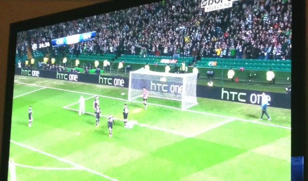 The billboard around the field confirms the HTC One name - HTC One name confirmed on billboard during championship football match
