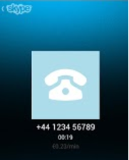Screenshot of an international Skype call - Skype now accounts for a third of international calls