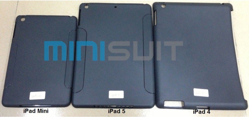 In the middle is MiniSuit's case for the 5th-gen Apple iPad - Picture of 5th-generation Apple iPad case shows slimmer body, thinner bezels