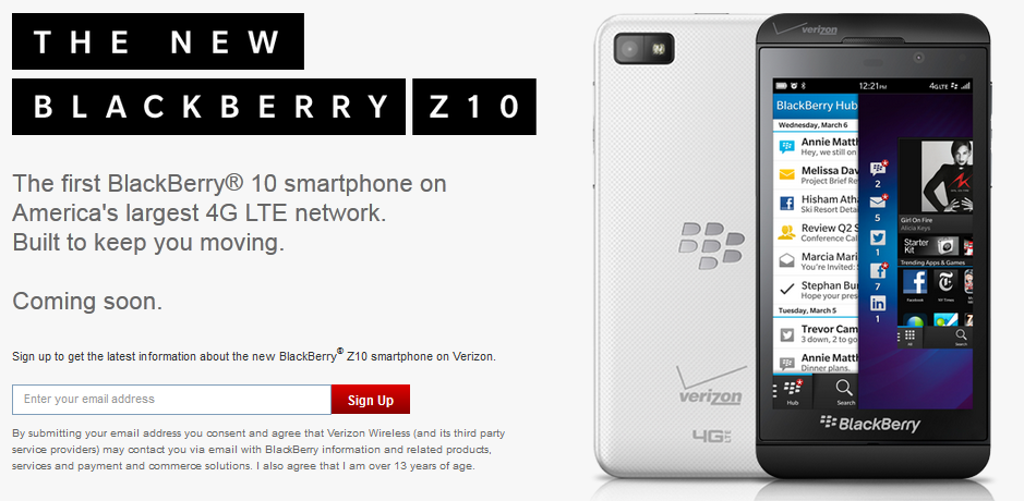 Register with some U.S. carriers to receive news about the BlackBerry Z10 - Tweet says BlackBerry Z10 will blanket the U.S. in a &quot;few short weeks&quot;