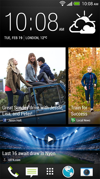 The new BlinkFeed screen brings you your social networks and news feeds - HTC: Widgets not important to most Android users