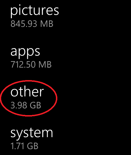 The mysterious "other" is eating up storage on Windows Phone 8 models - Microsoft says fix for "other" storage issue will come, offers a solution