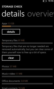 With Storage Check, users can erase cache memory in the mysterious other storage file - Some Nokia Lumia 620s shipped with solution to "other" storage problem