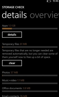 With Storage Check, users can erase cache memory in the mysterious other storage file - Some Nokia Lumia 620s shipped with solution to &quot;other&quot; storage problem