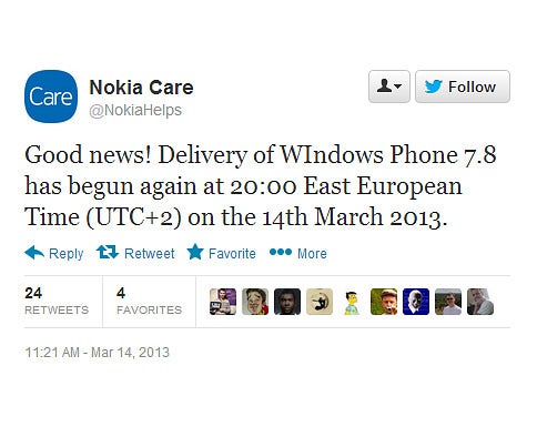 Windows Phone 7.8 update resumes, won't cause live tile issues