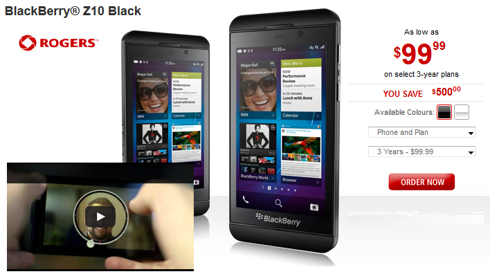 In Canada, the BlackBerry Z10 has received a big price cut - BlackBerry Z10 now $99.99 with a 3-year contract in Canada