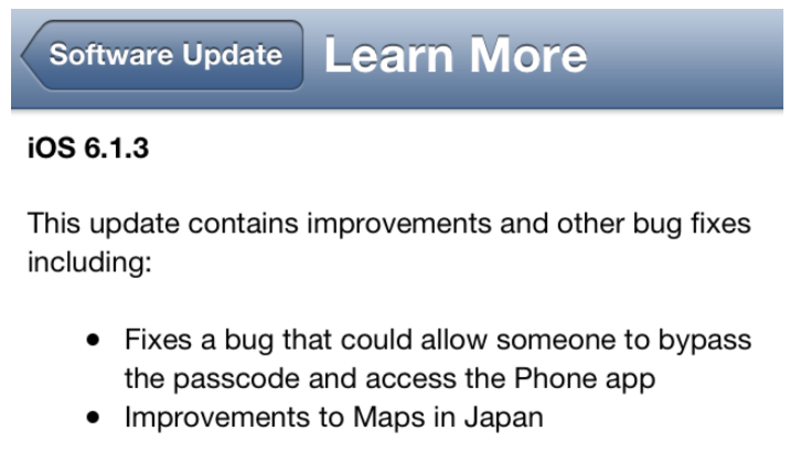 Apple has sent out iOS 6.1.3 - Apple sends out iOS 6.1.3; fixes lockscreen flaw and improves Apple Maps