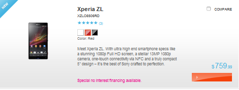 The Sony Xperia ZL can be pre-ordered in the U.S. directly from Sony - Sony Xperia ZL now available for pre-order in the U.S. directly from Sony