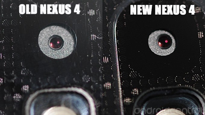 Comparing the new and old camera on the Google Nexus 4 - Google Nexus 4 ships with minor design changes