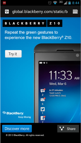 You can satisfy your curiosity about BlackBerry 10 with this promotion - Android and iOS users can experience the BlackBerry 10 live demo on their phone