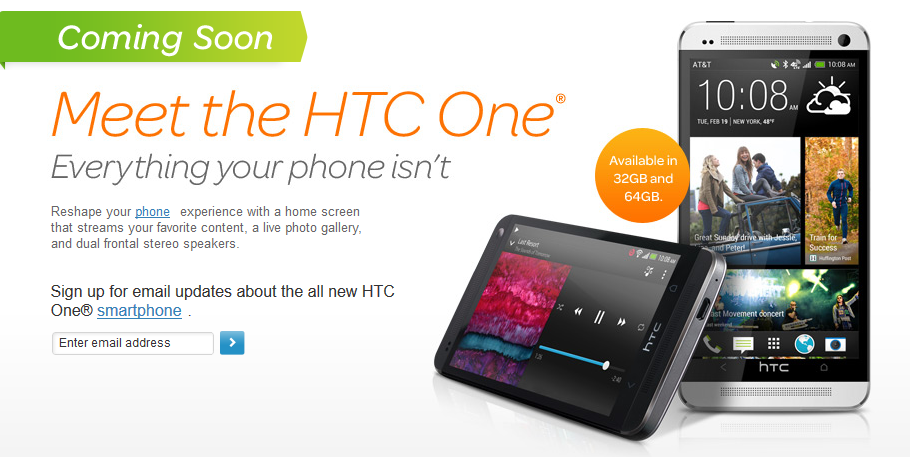 The HTC One can now be pre-ordered from AT&amp;T - HTC One pre-orders: Today, AT&T; tomorrow, Sprint