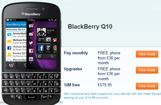 You can now pre-order the BlackBerry Q10 from Carphone Warehouse - BlackBerry Q10 pre-orders accepted now at Carphone Warehouse