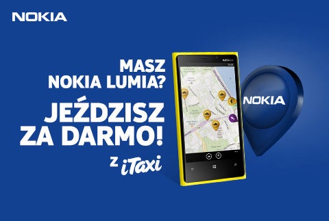 Inside the city of Warsaw, Nokia Lumia owners get free cab rides - Own a Nokia Lumia phone in Poland ? Your taxi ride is on Nokia