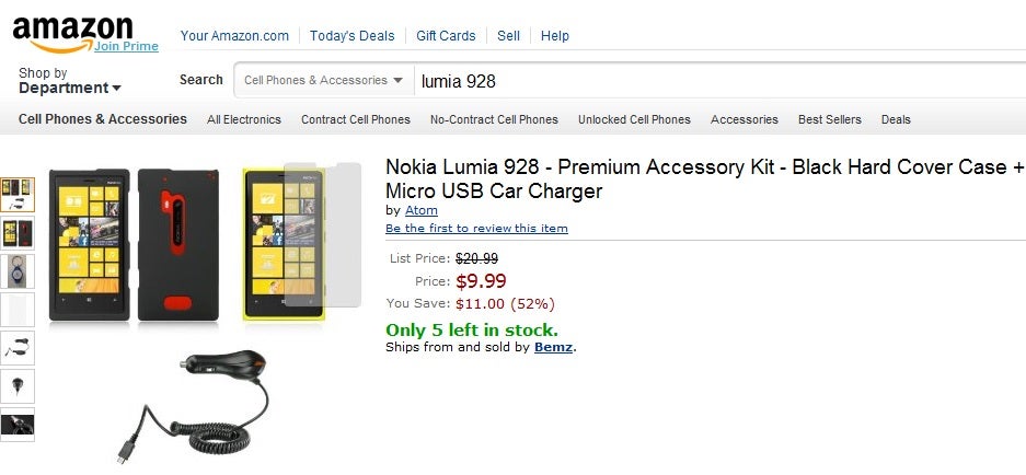 Nokia Lumia 928 accessories spotted on Amazon, pretty much confirm leaked pics