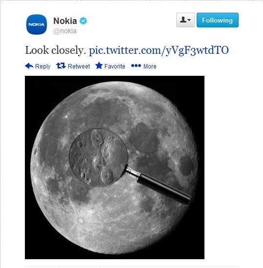 What has Nokia discovered here? - Humor: Sources of a few craters on the moon may have been discovered