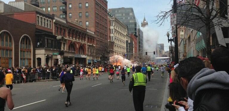 Two explosions rock the Boston Marathon - Boston PD asks Marathon crowd to turn off cellphones to prevent accidental detonations