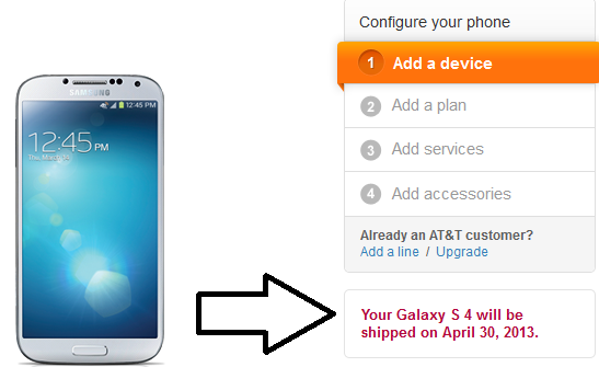The Samsung Galaxy S4 launches April 30th on AT&amp;T  - AT&T to launch Samsung Galaxy S4 on April 30th