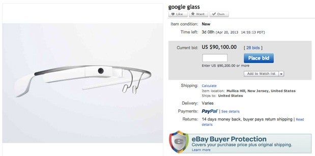 A Google Glass unit was bid up to $95,000 on eBay - Google Glass wearers talk about their new device