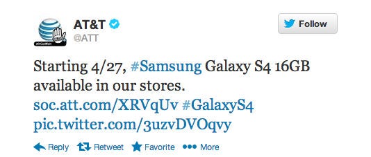 Samsung Galaxy S4 comes to AT&T stores Saturday, first preorders arriving Wednesday