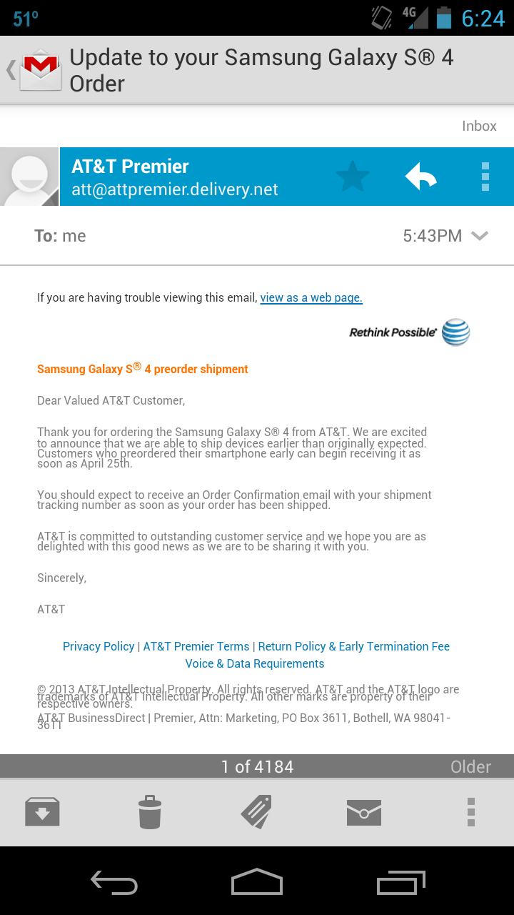 Samsung Galaxy S4 comes to AT&T stores Saturday, first preorders arriving Wednesday