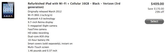 Apple knocks $50 off refurbished iPad 2 and 3 with cellular connectivity