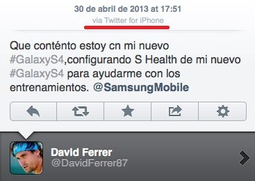 Tennis star David Ferrer tweets his love for Samsung Galaxy S4 from his iPhone