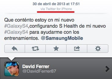 Tennis star David Ferrer tweets his love for Samsung Galaxy S4 from his iPhone