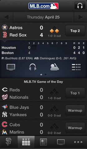 Screenshot from At Bat 13 - T-Mobile customers get to download the premium version of MLB's At-Bat 13 for free