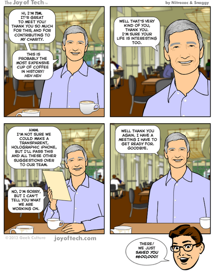 Coffee with Tim Cook - Comic shows what a $600,000 cup of coffee with Tim Cook would be like