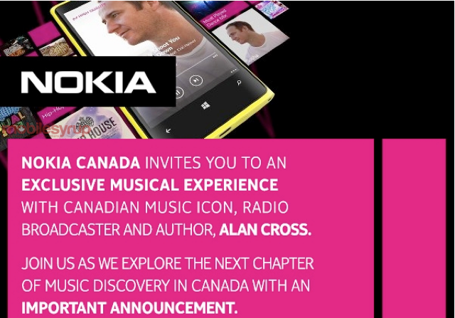Is Nokia Music being introduced in Canada on May 15th? - Nokia says it will make an important announcement in Canada on May 15th