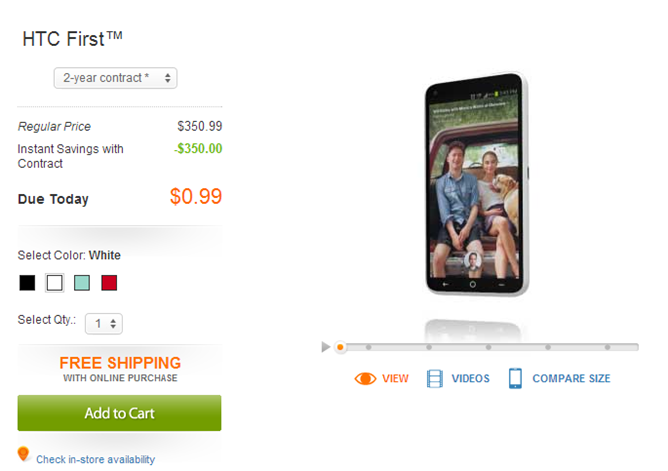 AT&T HTC First price slashed: get the Facebook phone for a buck