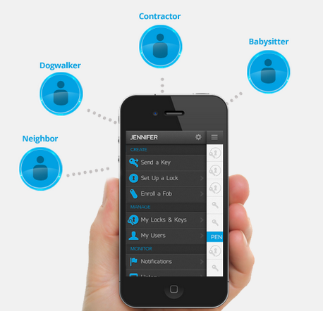 Kevo lets you send a temporary eKey to someone without a regular key to your house - Kevo uses your Apple iPhone to unlock your front door