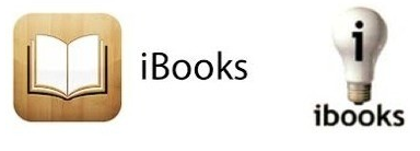 Apple's iBooks logo (L) and the one used by BlackTower Press - Apple wins trademark battle over &quot;iBooks&quot; name