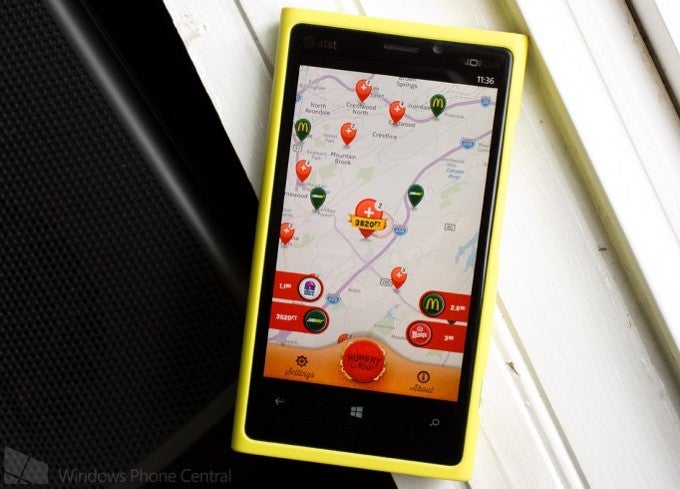 Hungry Now app for Windows Phone will gently guide you to the nearest food joint