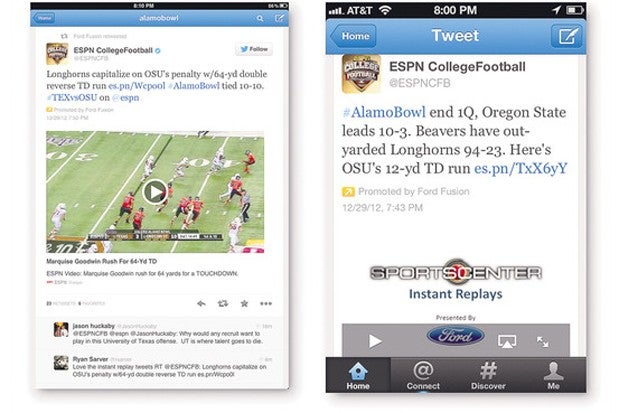 ESPN wants to send in-tweet highlights of games in progress - ESPN to provide content for in-tweet video highlights