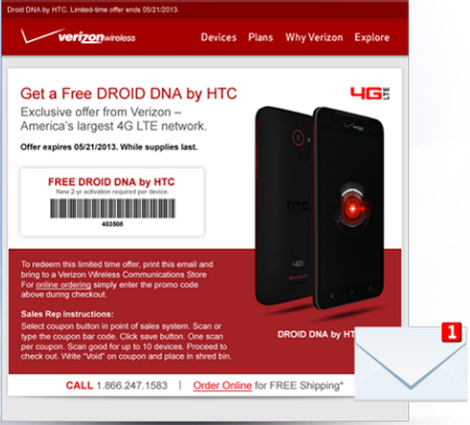 Through May 21st, you can score a free HTC DROID DNA from Verizon - Verizon offering HTC DROID DNA for free through May 21st