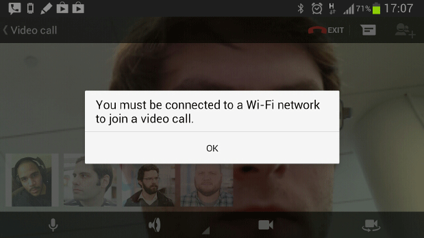 Users on AT&amp;T unable to use Google+ Hangouts video chat over cellular