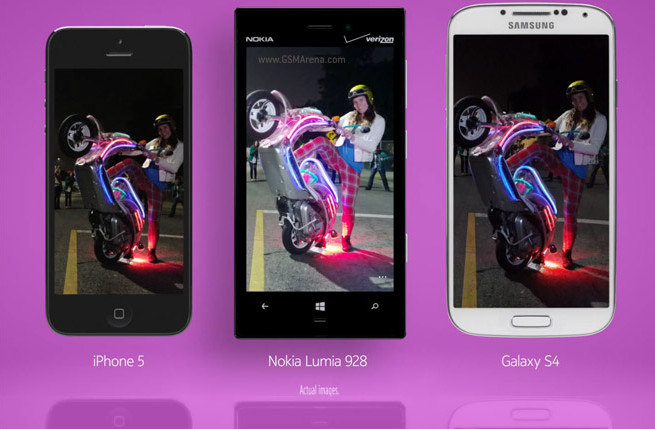 Comparing the low-light capabilities on a trio of high-end phones - Ad compares low-light photography on Nokia Lumia 928 with Apple iPhone 5 and Galaxy S4