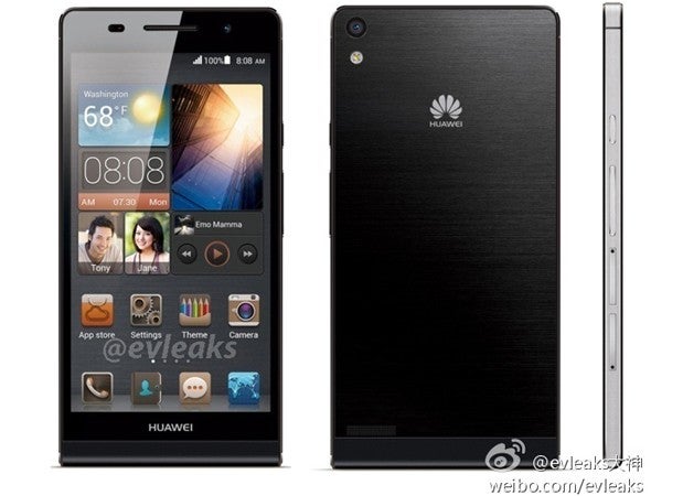 Press shot of the world's thinnest phone Huawei Ascend P6 leaks out