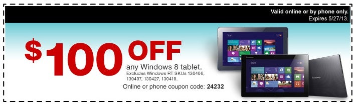 Staples knocks $100 off any Windows 8 tablet this weekend