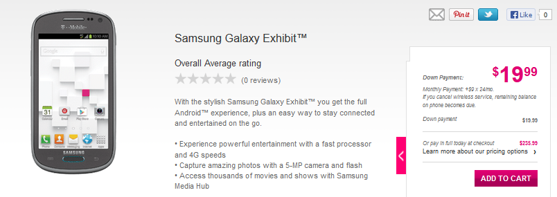 The Samsung Galaxy Exhibit is now available from T-Mobile - Samsung Galaxy Exhibit now available from T-Mobile