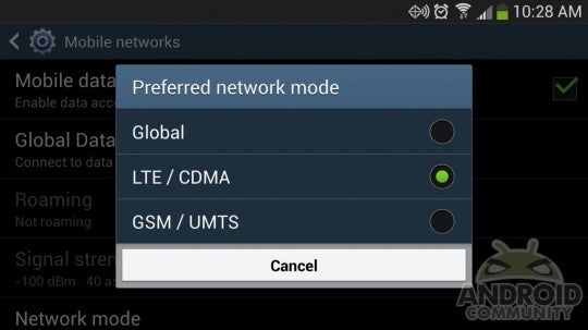 Changing the network mode on your Samsung Galaxy S III might solve the problem - Samsung Galaxy S III update for Verizon has some issues with LTE connectivity