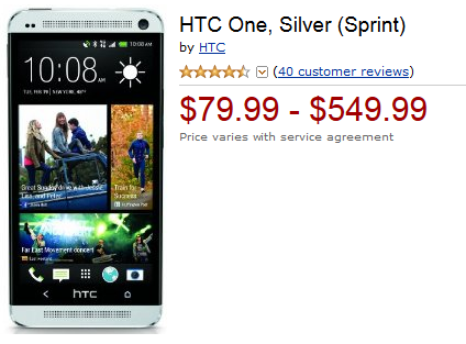 Friday only, you can buy the HTC One from Amazon for as low as $79.99 - Amazon to sell HTC One for $79.99 on Friday only to new AT&amp;T, Sprint subscribers